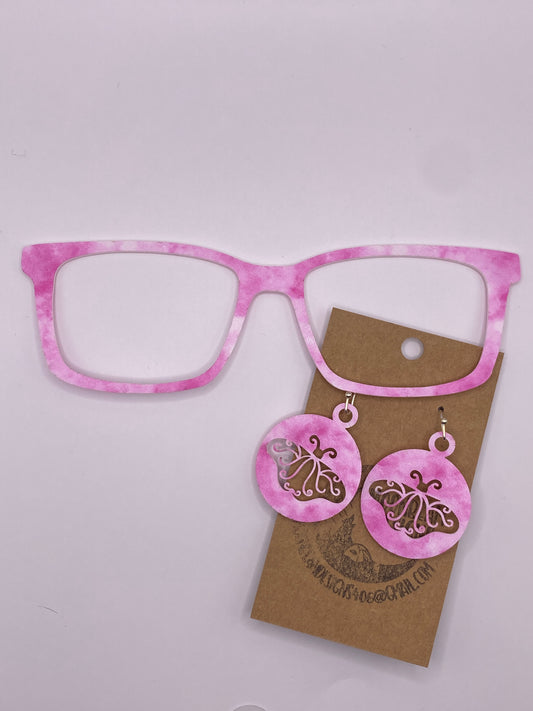 Pink tie dye Topper With Earrings