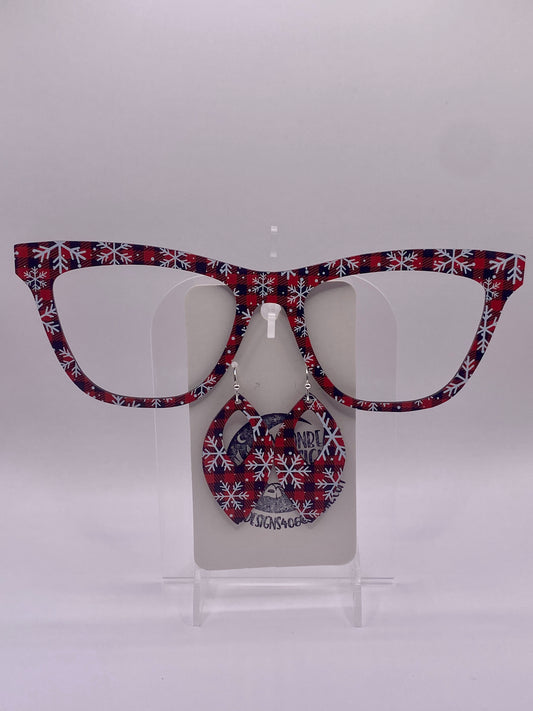 Buffalo snowflakes topper with earrings