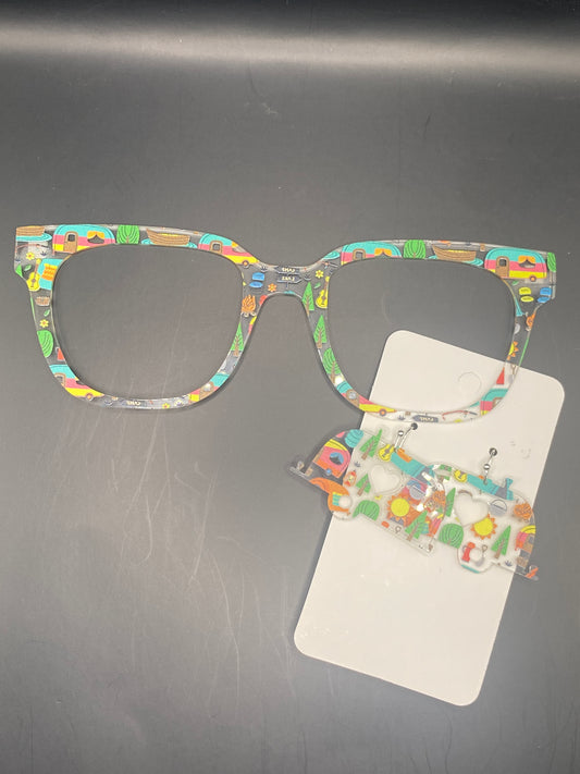 Happy camper topper with earrings