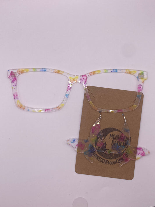 Gradient Butterfly Topper With Earrings (clear)