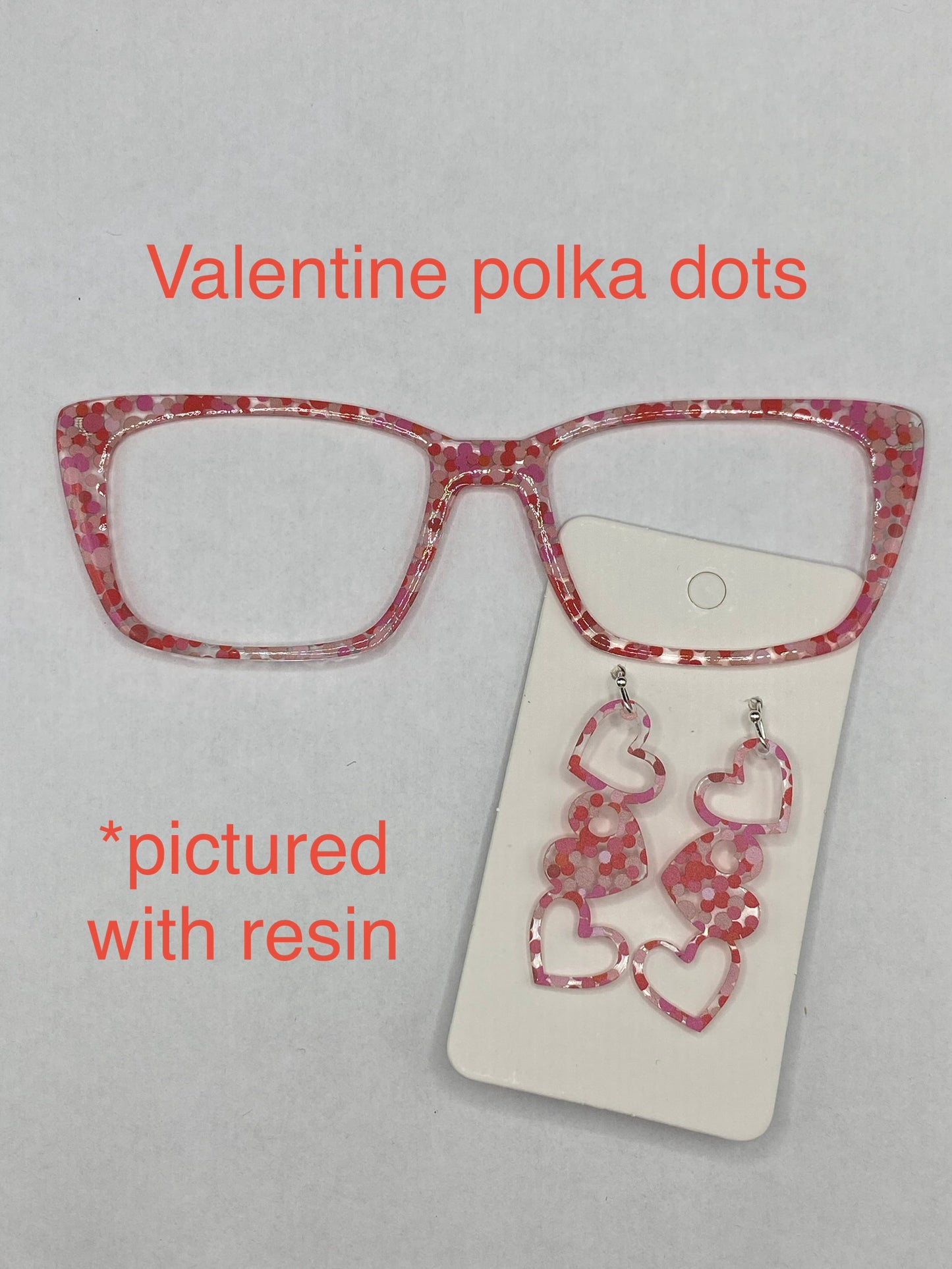 Valentine polka dots topper with earrings