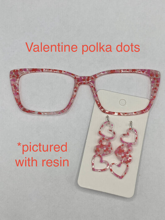 Valentine polka dots topper with earrings