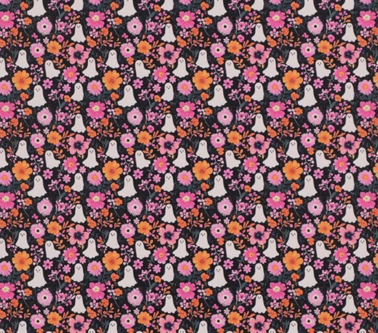 Pink ghost floral topper (transparent)