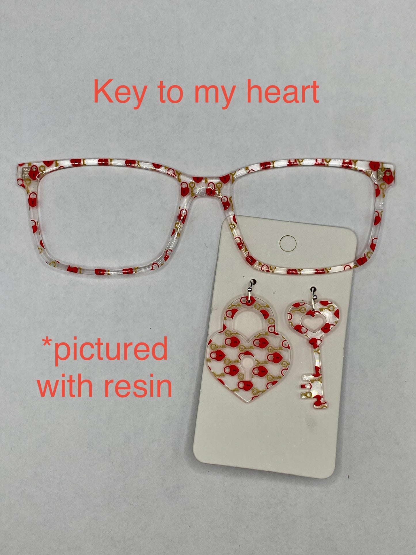 Key to my heart topper with earrings
