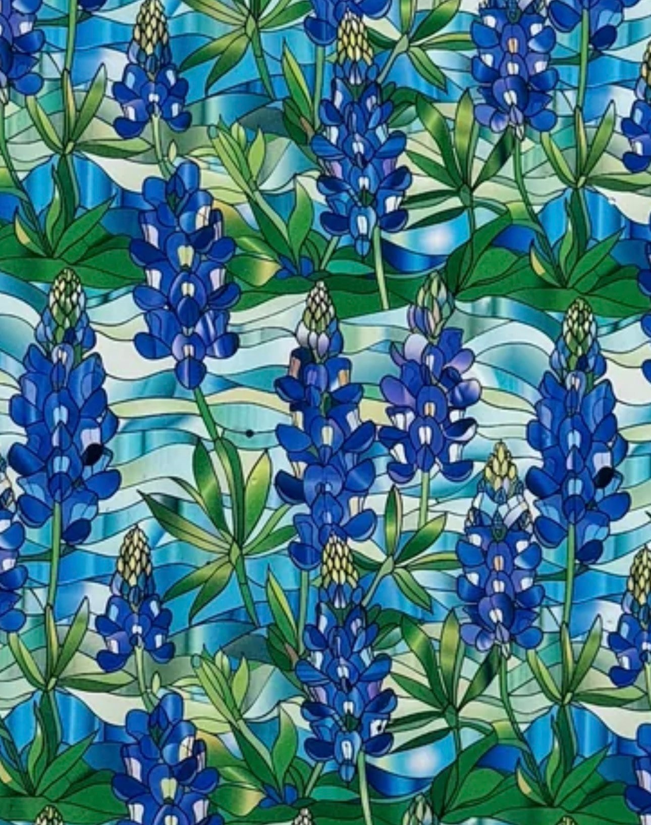 Stained glass bluebonnets topper (translucent)