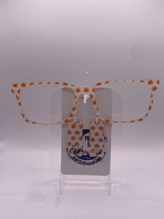 Mini pumpkins topper w earrings