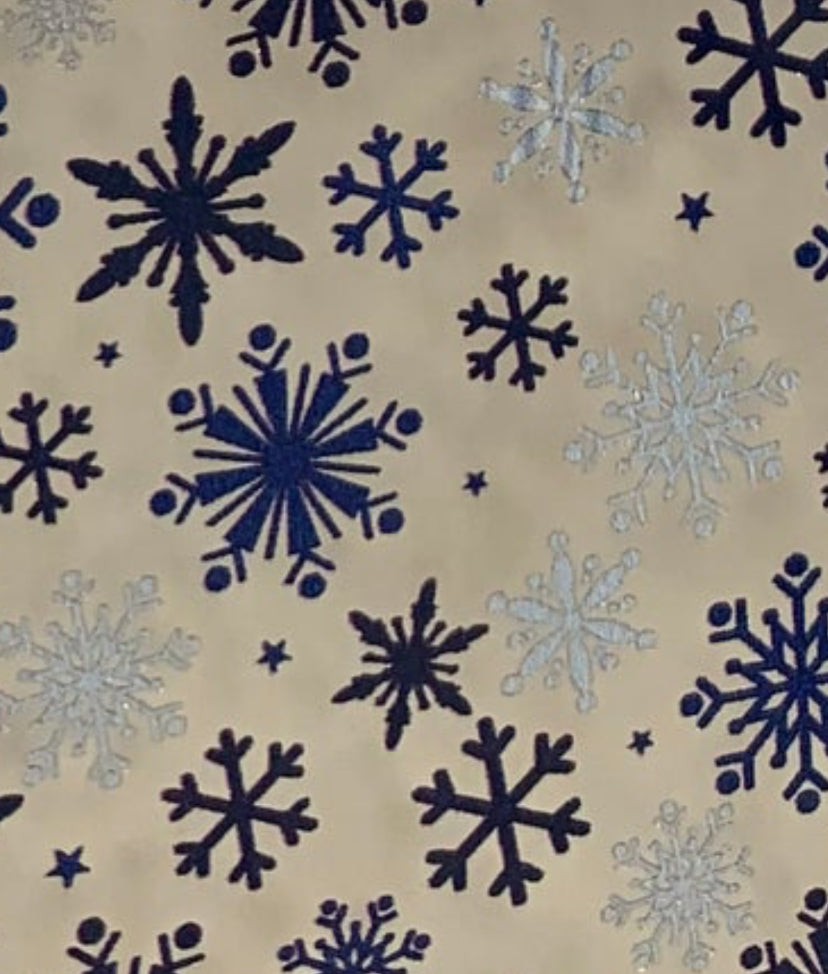 Blue & White snowflake topper (clear)