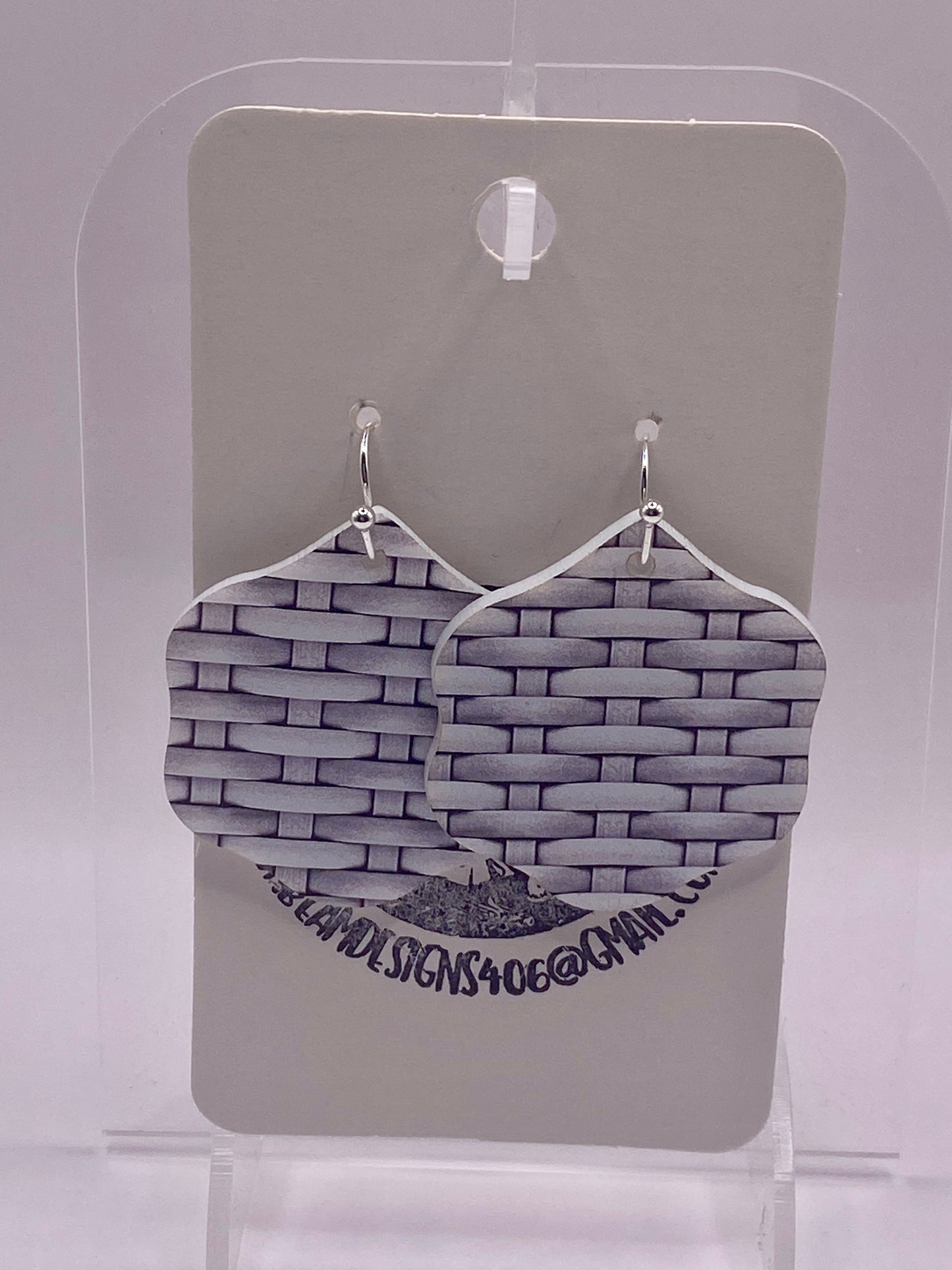 White Wicker earrings