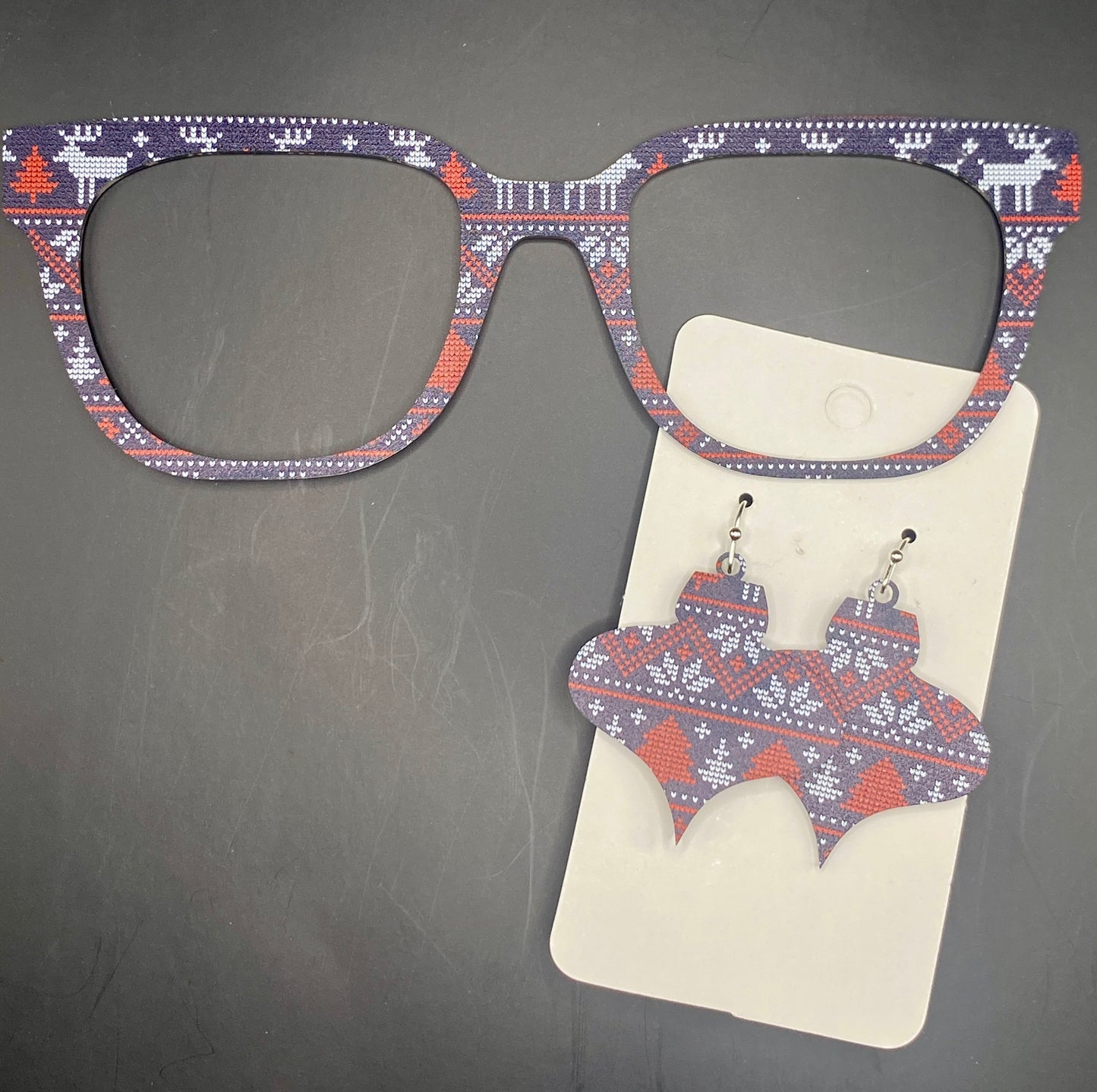 Christmas sweater topper with earrings