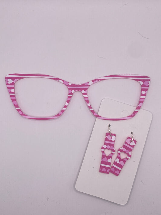 Heart stripes topper with earrings