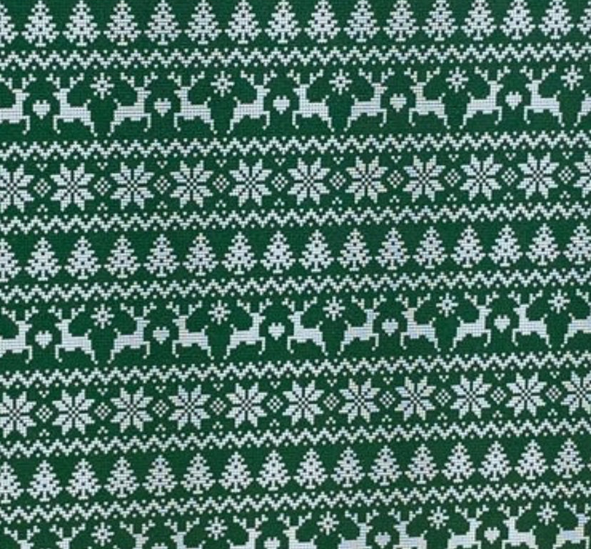 Green Christmas sweater topper with earrings