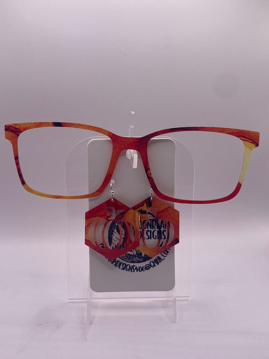 Fall watercolor topper w earrings