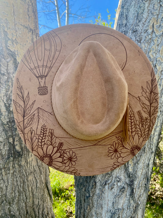 Hot air balloon Burnt suede hat