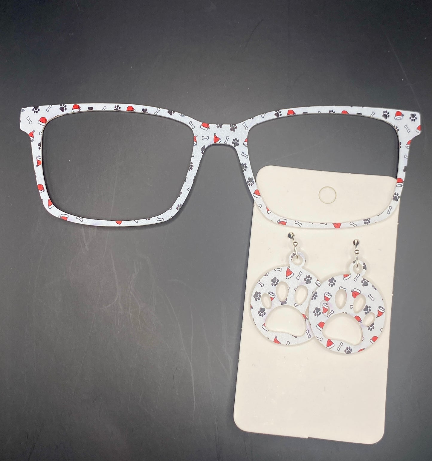 Santa paws topper with earrings