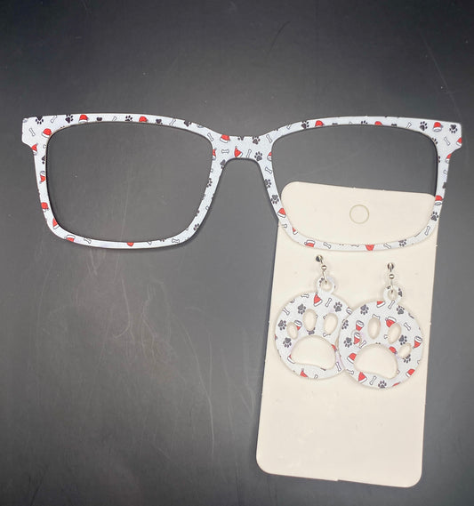 Santa paws topper with earrings