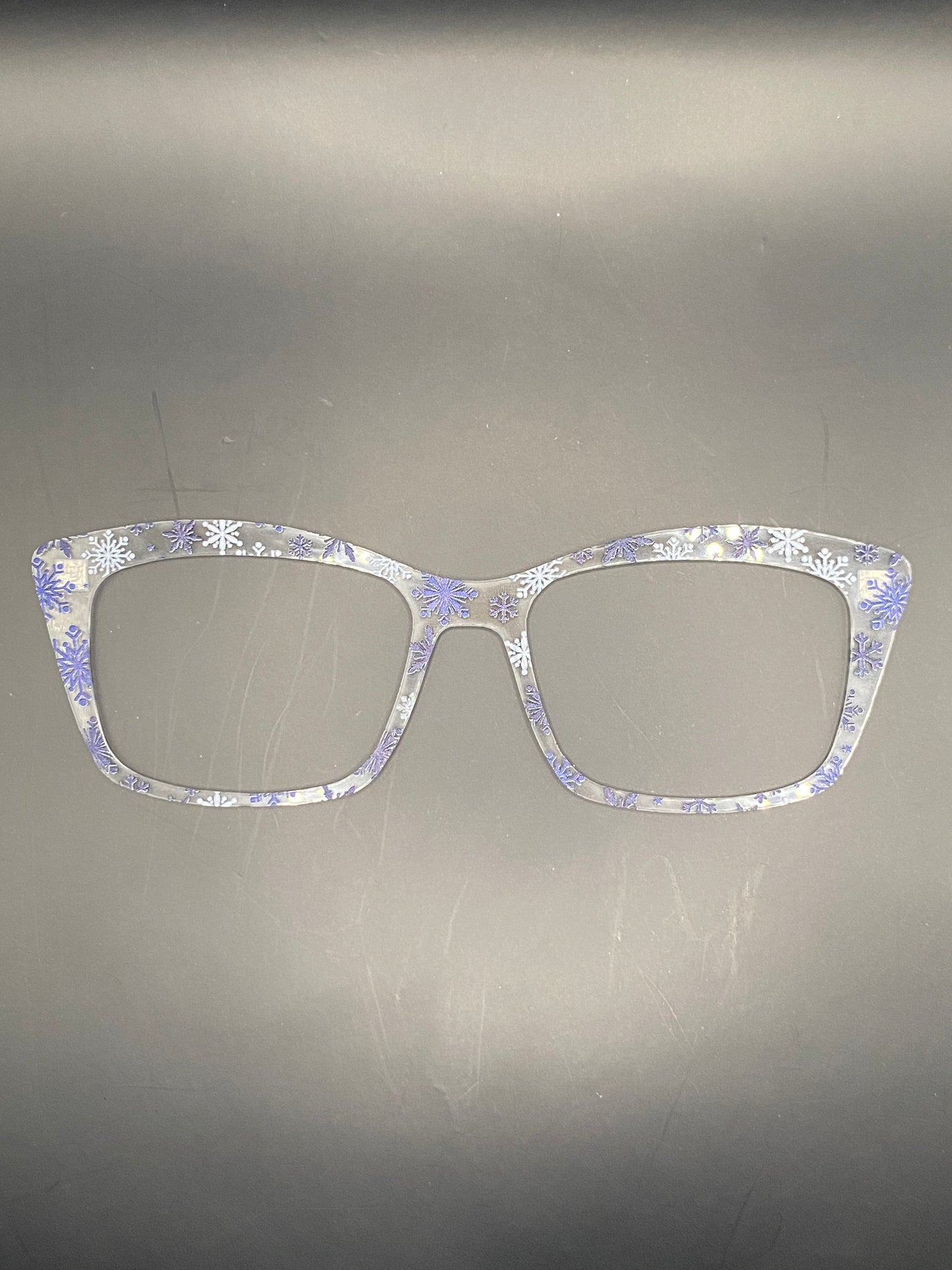 Blue & White snowflake topper (clear)