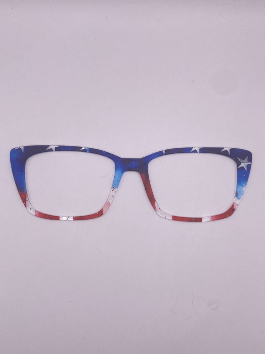 Watercolor Stars and Stripes Topper (clear)