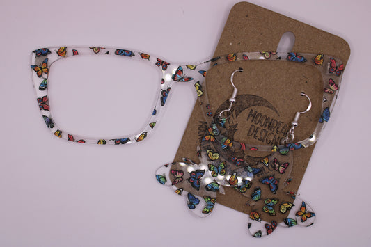Butterfly Topper with earrings (clear)
