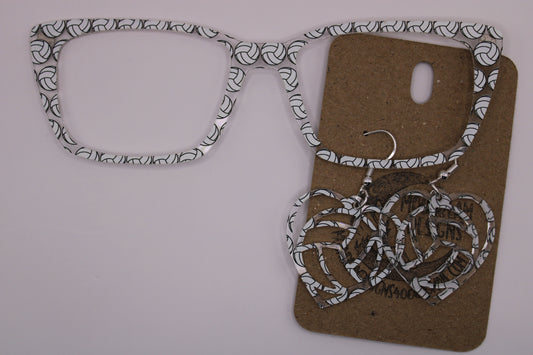 Volleyball Topper w/ earrings (clear)