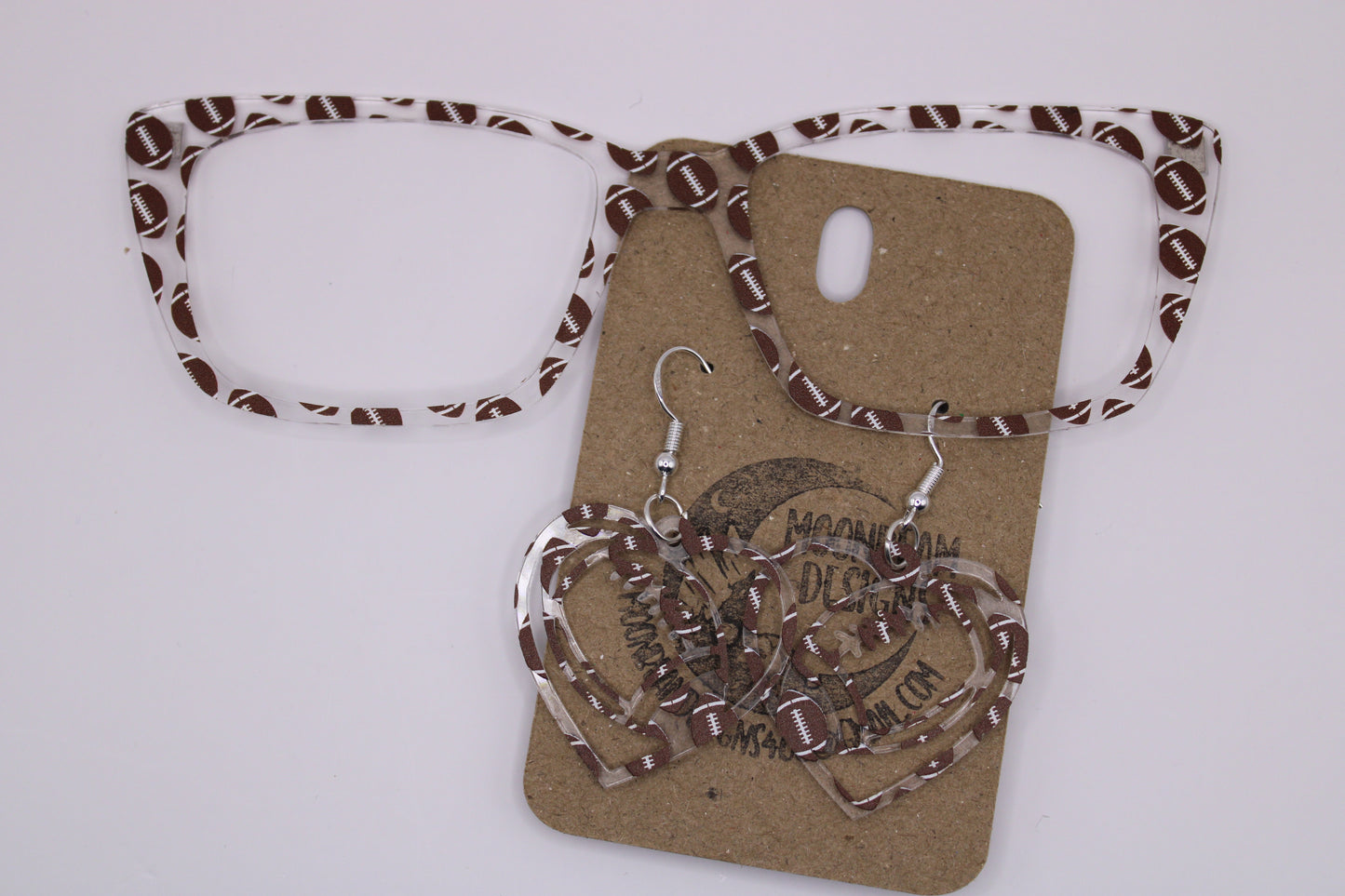 Football topper w/earrings (clear)