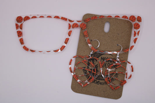 Basketball Topper w/earrings (clear)