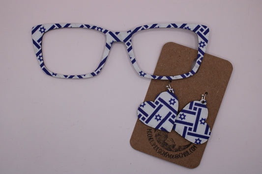 Israel Flag Topper w/earrings