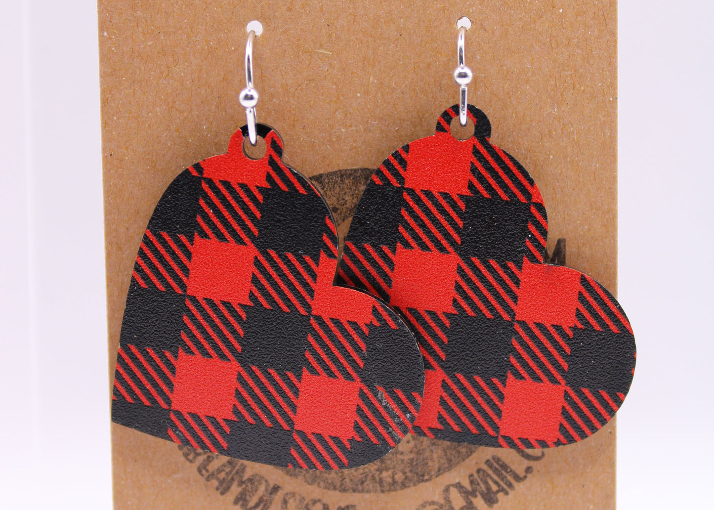 Red and black buffalo plaid Earrings