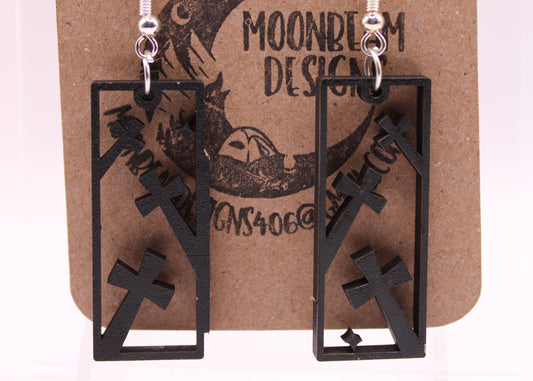 Black RIP Earrings
