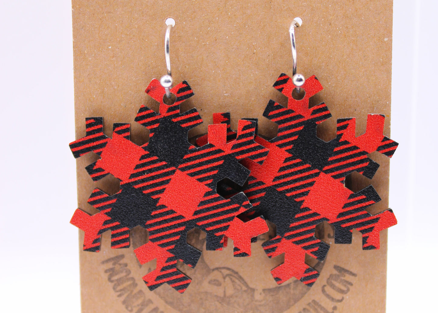 Red and black buffalo plaid Earrings