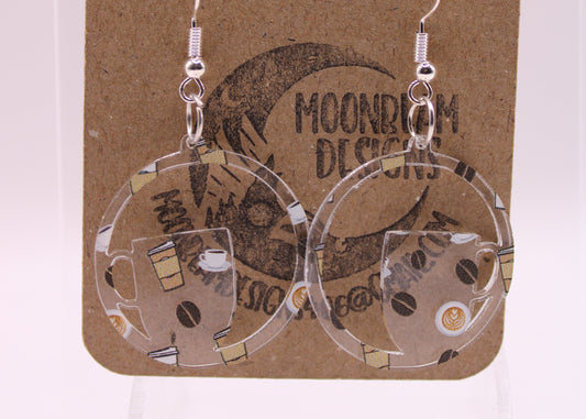 Coffee Cups and Beans Earrings