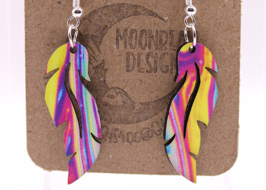 Melting Swirl Feather Earrings
