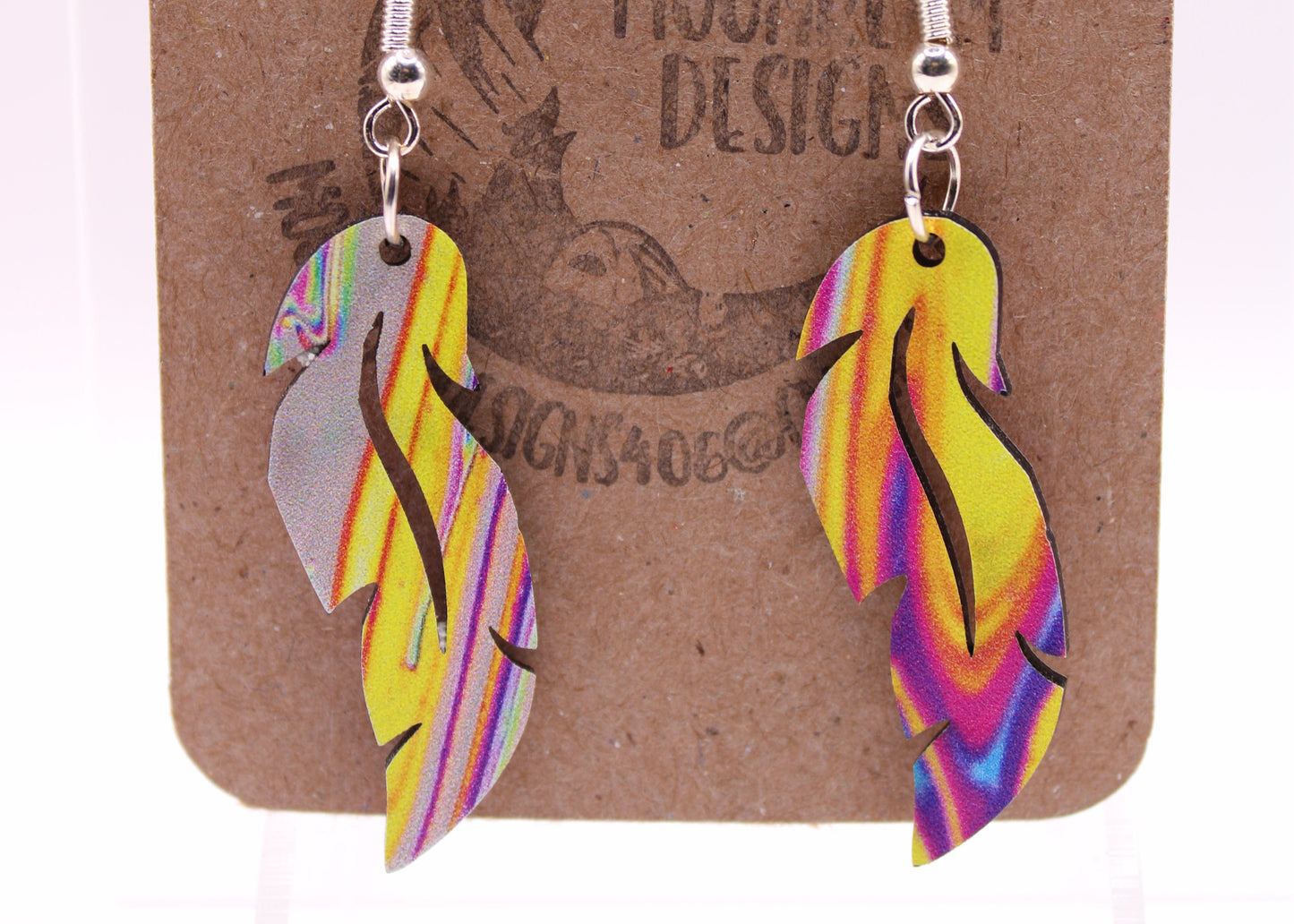 Melting Swirl Feather Earrings