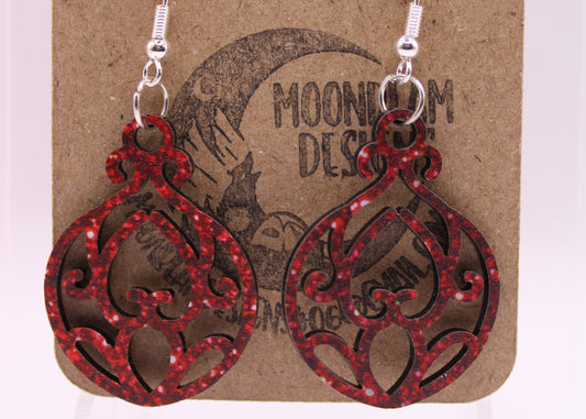 Red Glitter Earrings