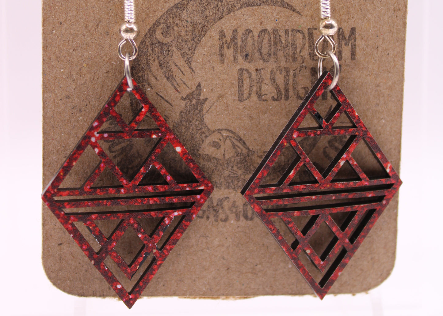 Red Glitter Earrings