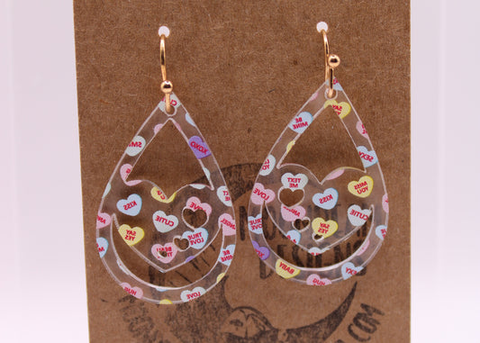 Conversation hearts (Clear) Earrings
