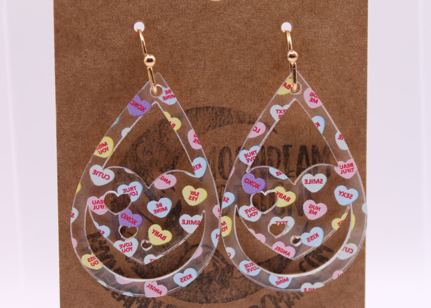 Conversation hearts (Clear) Earrings