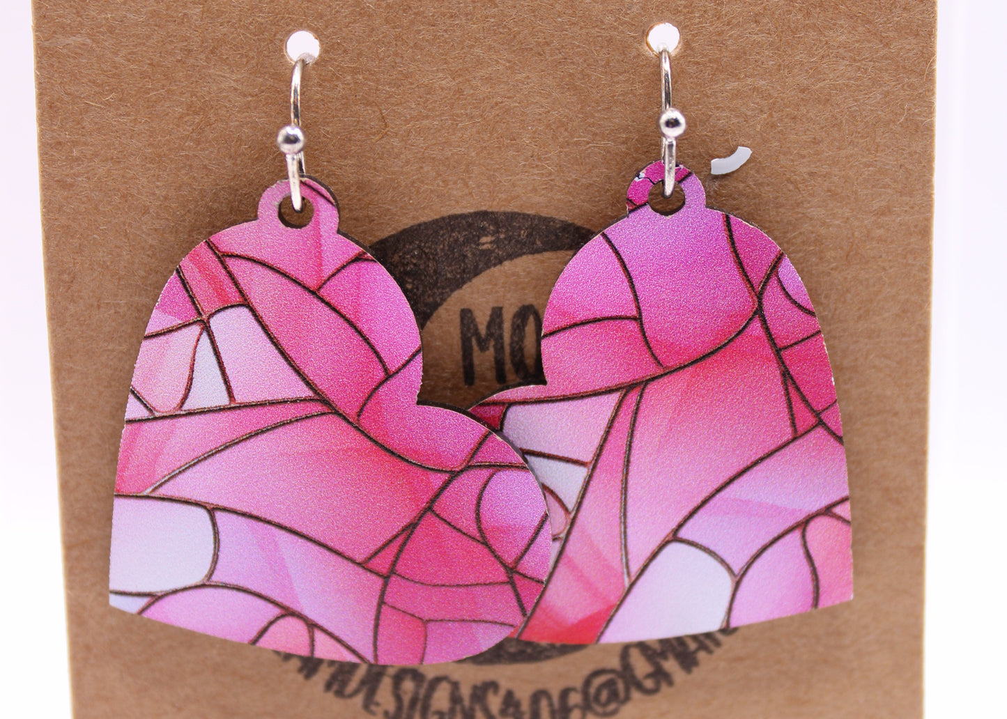 Pink Stained Glass Earrings