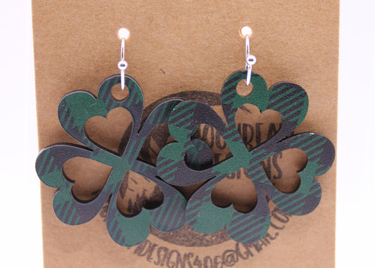 Green Buffalo Plaid Earrings