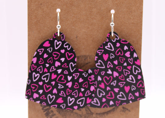 Hot Pink Hearts Earrings