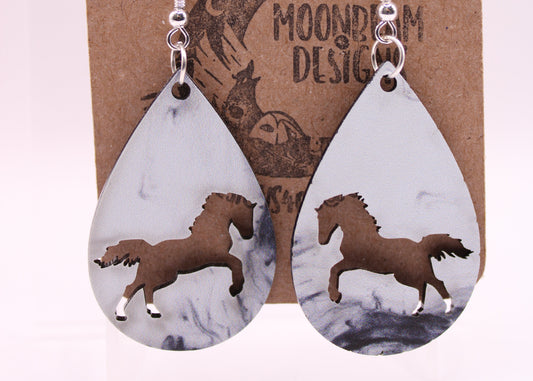 Black and white smoky swirls Earrings