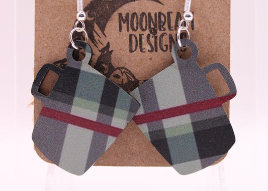 Grey Plaid Earrings
