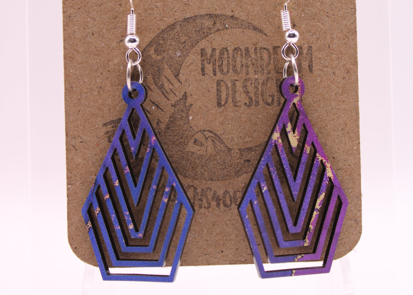 Blue and Purple Swirl Earrings