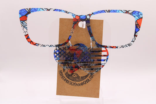 American Stained Glass Topper With Earrings