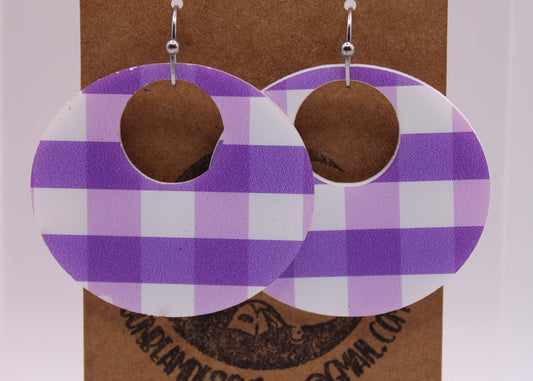 Purple Plaid Earrings