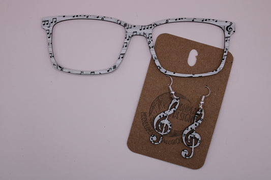 Sheet Music Topper With Earrings