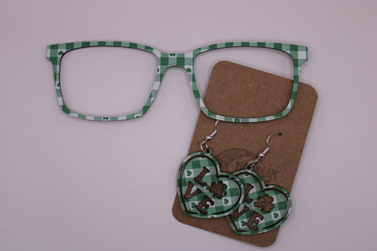 Shamrock Plaid Topper With Earrings