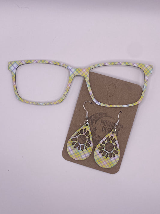 Yellow Plaid Topper With Earrings